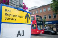 Rail replacement bus sign