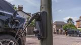 Car charging from a lampost charge point