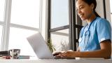 Doctor on computer