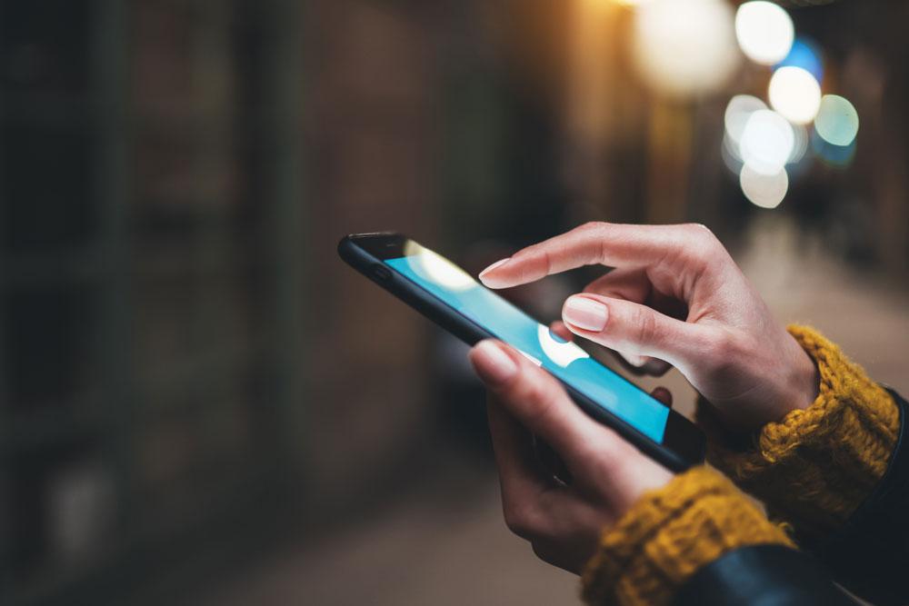 Person on smartphone