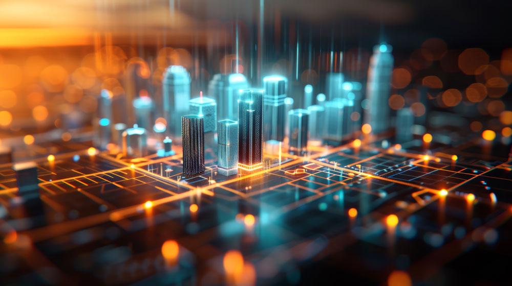 AI concept in city