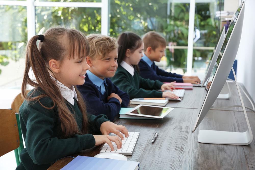 Children on computers