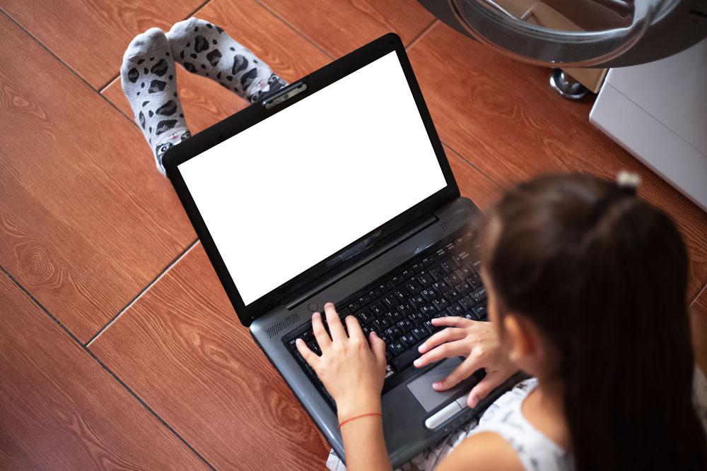 Kid on laptop