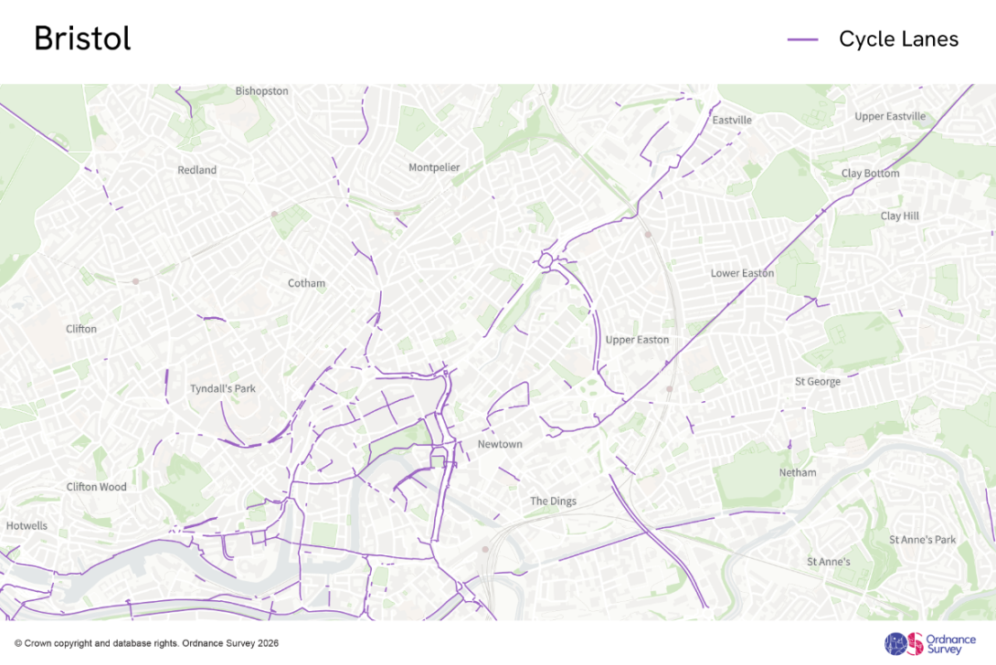 Bristol Map - Copyright Ordnance Survey 2026